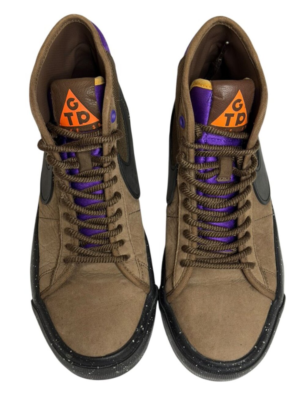 Nike SB Zoom Blazer Booties  Shoes Womens Leather Brown Purple 5.5 - Picture 3 of 10